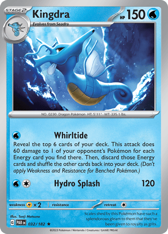 Kingdra Paradox Rift Pokemon Card
