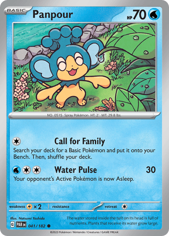 Panpour Paradox Rift Pokemon Card