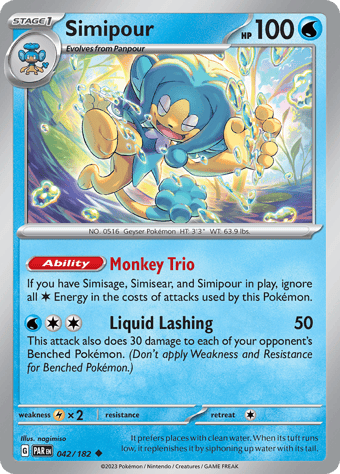 Simipour Paradox Rift Pokemon Card