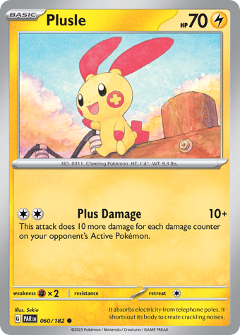 Plusle Paradox Rift Pokemon Card