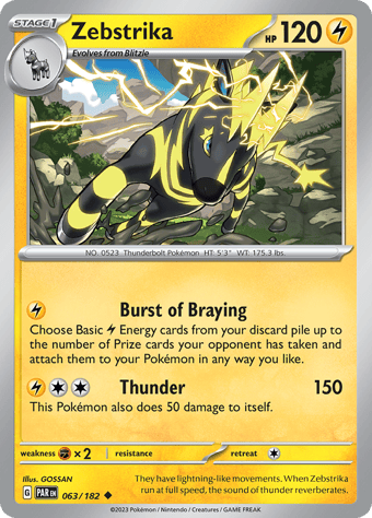 Zebstrika Paradox Rift Pokemon Card