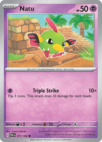 Natu Paradox Rift Pokemon Card