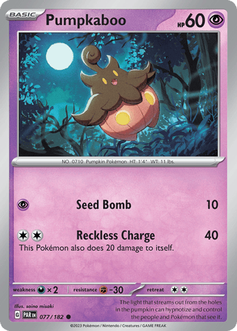 Pumpkaboo Paradox Rift Pokemon Card