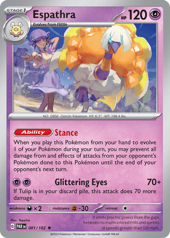 Espathra Paradox Rift Pokemon Card