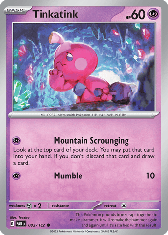 Tinkatink Paradox Rift Pokemon Card
