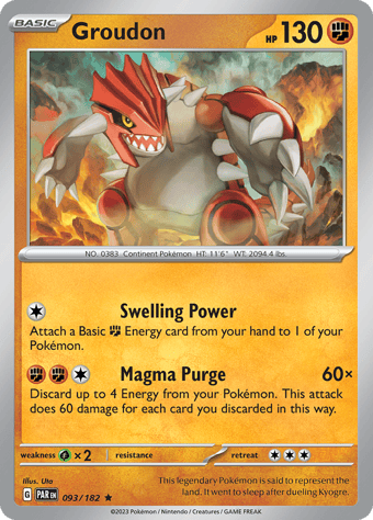 Groudon Paradox Rift Pokemon Card