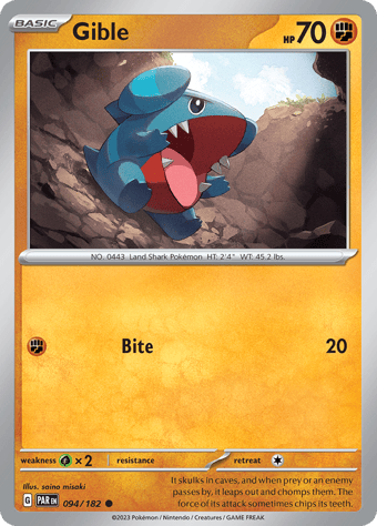 Gible Paradox Rift Pokemon Card