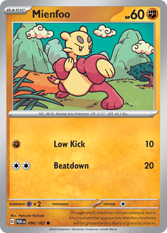 Mienfoo Paradox Rift Pokemon Card