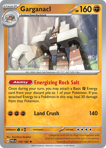 Garganacl Paradox Rift Pokemon Card