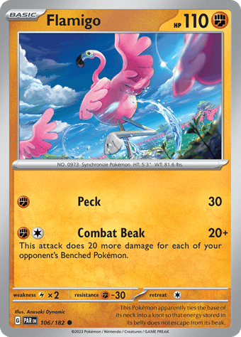 Flamigo Paradox Rift Pokemon Card