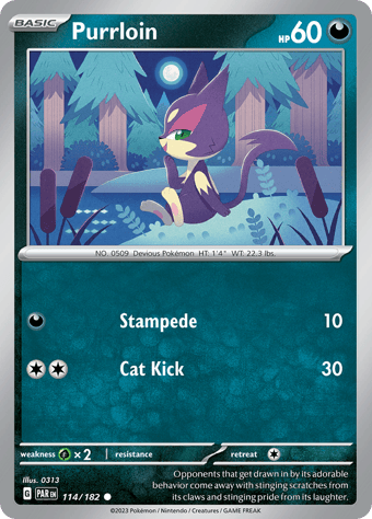 Purrloin Paradox Rift Pokemon Card