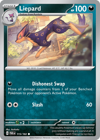 Liepard Paradox Rift Pokemon Card
