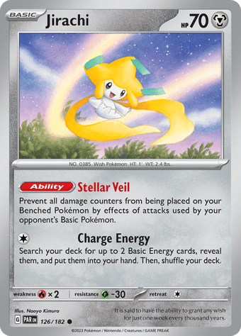 Jirachi Paradox Rift Pokemon Card
