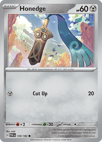 Honedge Paradox Rift Pokemon Card