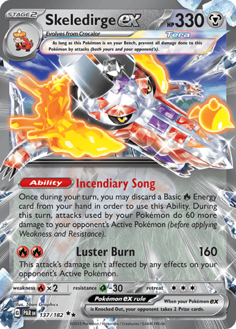 Skeledirge ex Paradox Rift Pokemon Card