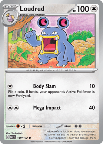 Loudred Paradox Rift Pokemon Card