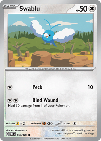 Swablu Paradox Rift Pokemon Card