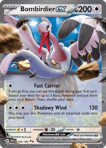 Bombirdier ex Paradox Rift Pokemon Card