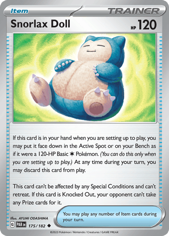 Snorlax Doll Paradox Rift Pokemon Card