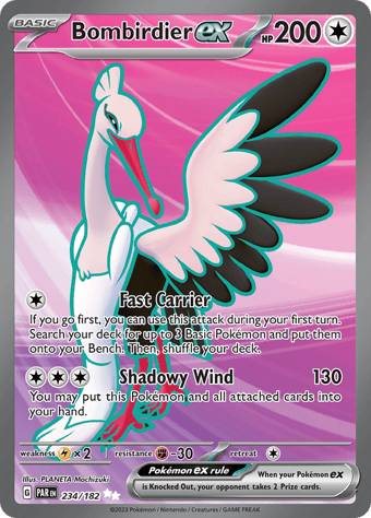 Bombirdier ex Paradox Rift Pokemon Card
