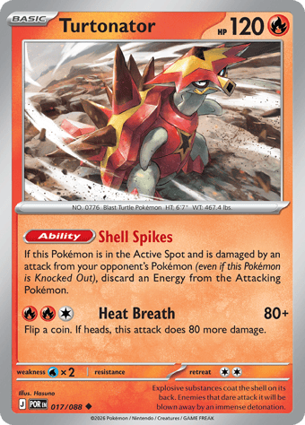 Turtonator Perfect Order Pokemon Card