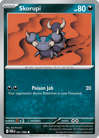 Skorupi Perfect Order Pokemon Card