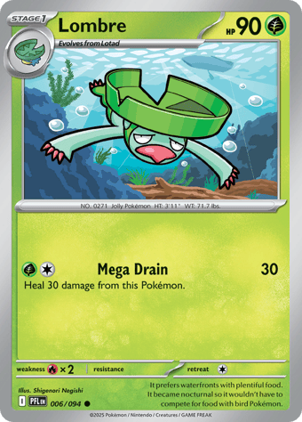 Lombre Phantasmal Flames Pokemon Card