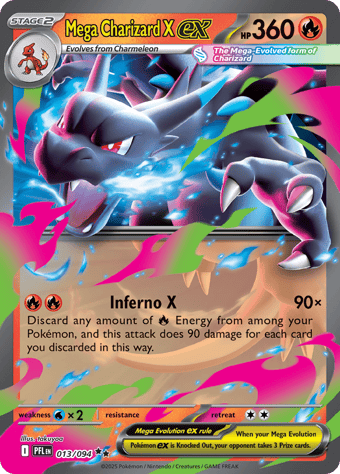 Mega Charizard X EX Phantasmal Flames Pokemon Card