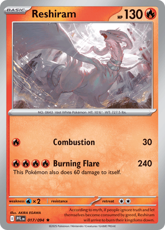 Reshiram Phantasmal Flames Pokemon Card