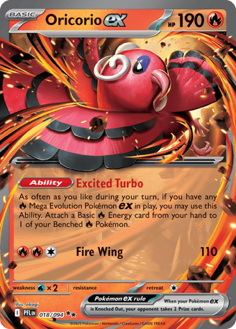 Oricorio EX Phantasmal Flames Pokemon Card
