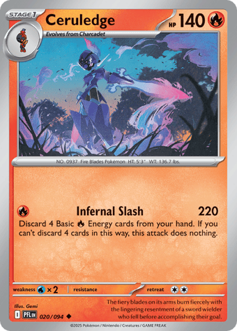 Ceruledge Phantasmal Flames Pokemon Card