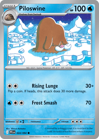 Piloswine Phantasmal Flames Pokemon Card
