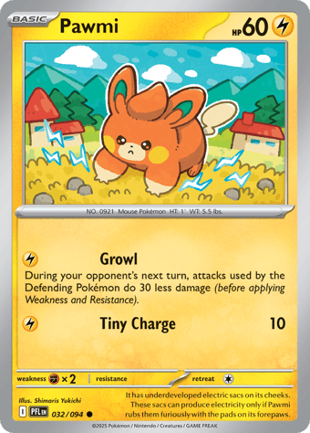 Pawmi Phantasmal Flames Pokemon Card
