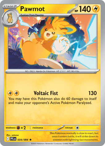Pawmot Phantasmal Flames Pokemon Card