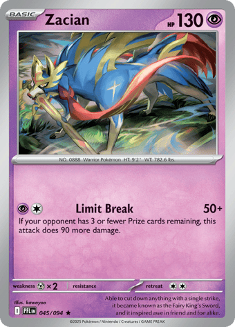 Zacian Phantasmal Flames Pokemon Card