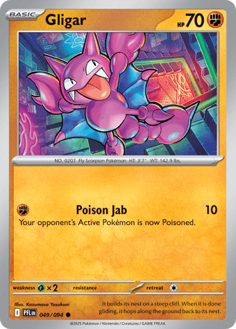 Gligar Phantasmal Flames Pokemon Card