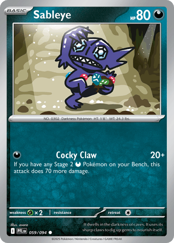 Sableye Phantasmal Flames Pokemon Card