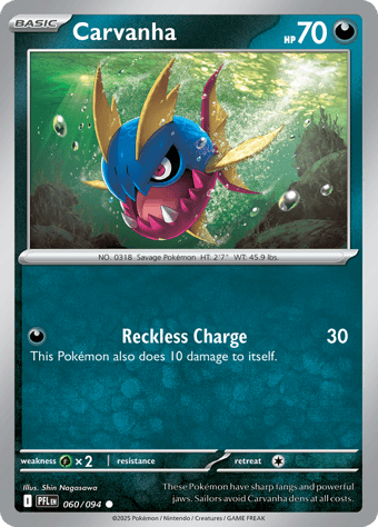 Carvanha Phantasmal Flames Pokemon Card