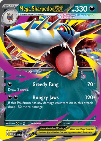 Mega Sharpedo EX Phantasmal Flames Pokemon Card