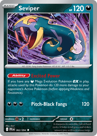 Seviper Phantasmal Flames Pokemon Card