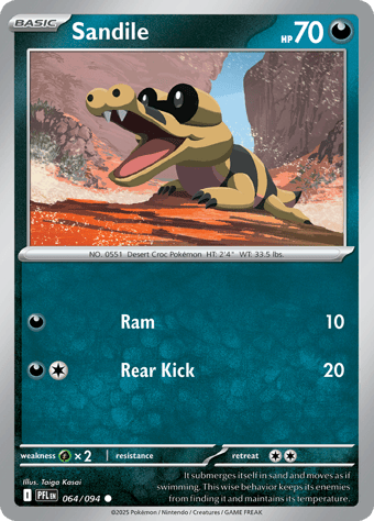 Sandile Phantasmal Flames Pokemon Card