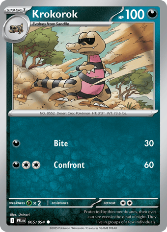 Krokorok Phantasmal Flames Pokemon Card