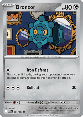 Bronzor Phantasmal Flames Pokemon Card