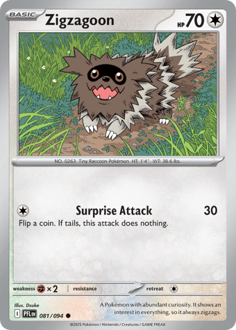 Zigzagoon Phantasmal Flames Pokemon Card