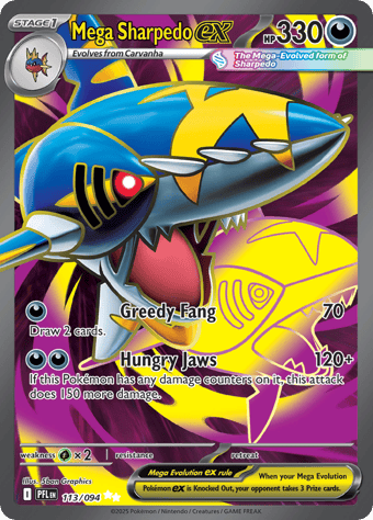 Mega Sharpedo EX Phantasmal Flames Pokemon Card