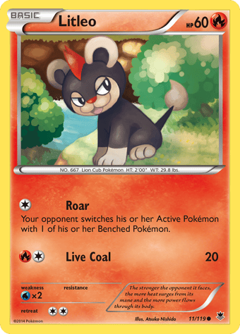 Litleo Phantom Forces Pokemon Card