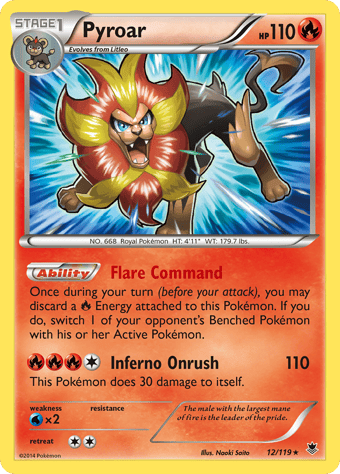 Pyroar Phantom Forces Pokemon Card