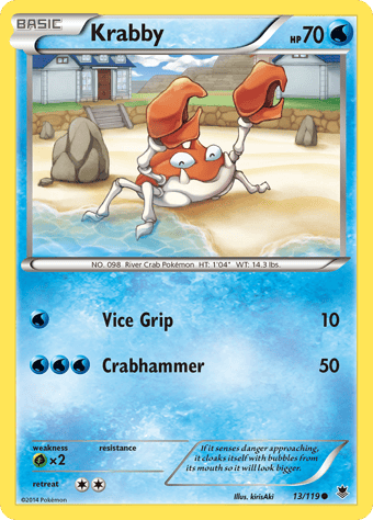 Krabby Phantom Forces Pokemon Card