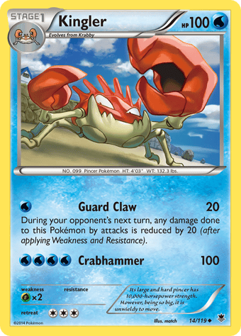 Kingler Phantom Forces Pokemon Card