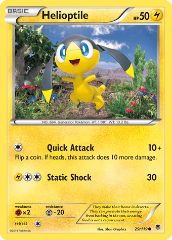 Helioptile Phantom Forces Pokemon Card